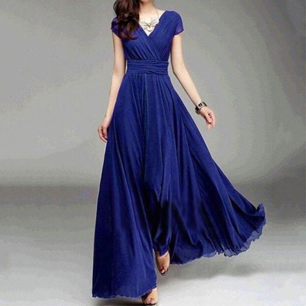 plus size solid color elegant women dress wedding party gown v neck short sleeve slims fit maxi dress women dresses spring, Black;gray
plus size solid color elegant women dress wedding party gown v neck short sleeve slims fit maxi dress women dresses spring, Black;gray