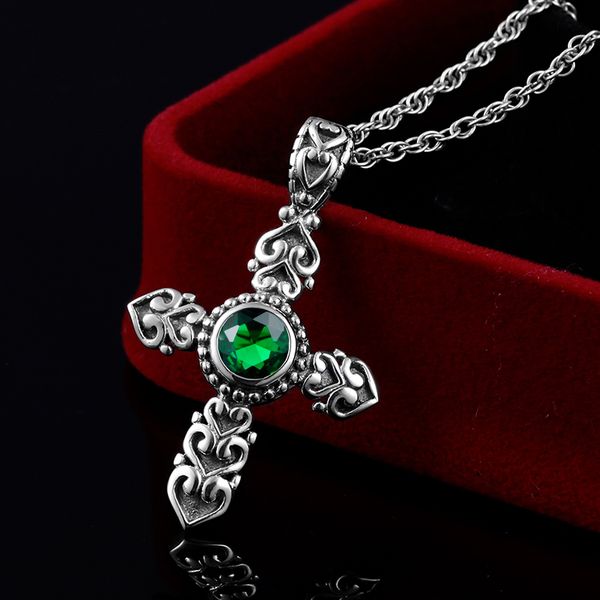 100% 925 sterling silver vintage cross necklace pendant for women with emerald stone party retro fine jewelry female gifts 2022, Black
100% 925 sterling silver vintage cross necklace pendant for women with emerald stone party retro fine jewelry female gifts 2022, Black