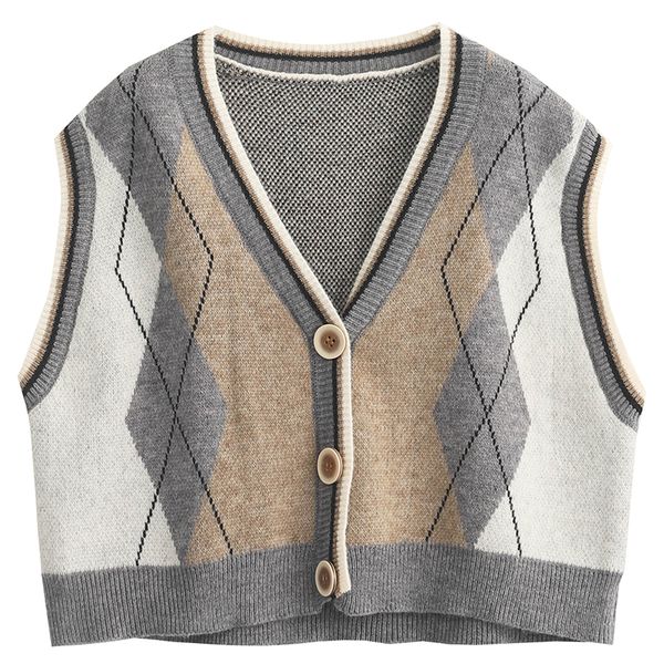 2021 new short cardigan women's knitted autumn and winter new lattice sleeveless sweater vest coat ooqn, White
2021 new short cardigan women's knitted autumn and winter new lattice sleeveless sweater vest coat ooqn, White