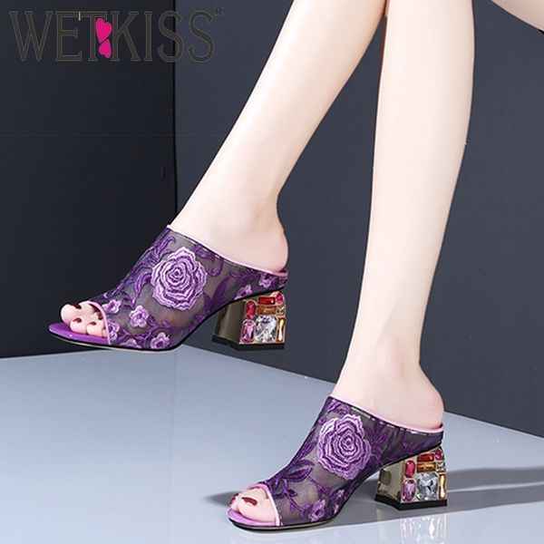 wetkiss colorful crystal heels high slippers summer new women slides shoes female mules shoes mesh embroider shoes ladies y200423, Black
wetkiss colorful crystal heels high slippers summer new women slides shoes female mules shoes mesh embroider shoes ladies y200423, Black
