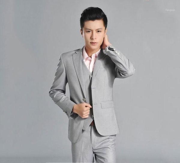 new style custom made light gray groom tuxedos groomsmen wedding/business suits( jacket+pants+vest+tie)1, White;black 
new style custom made light gray groom tuxedos groomsmen wedding/business suits( jacket+pants+vest+tie)1, White;black