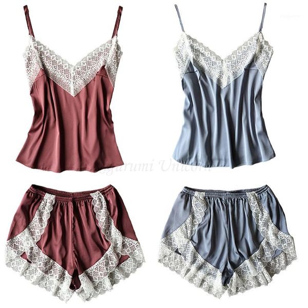 women's sleepwear satin pajama set solid color lace v-neck pyjamas sleeveless cute cami and shorts erotic lingerie1, Black;red
women's sleepwear satin pajama set solid color lace v-neck pyjamas sleeveless cute cami and shorts erotic lingerie1, Black;red