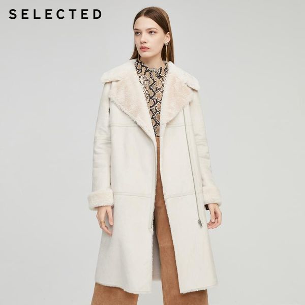 selected women's imitation fur lapel mid-length coat jacket s|4194p3504, Black