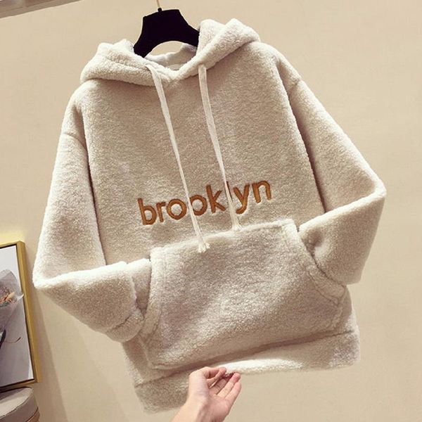 women's hoodies & sweatshirts sweatshirt women winter thick warm cashmere solid hooded fleece casual letter female, Black
women's hoodies & sweatshirts sweatshirt women winter thick warm cashmere solid hooded fleece casual letter female, Black