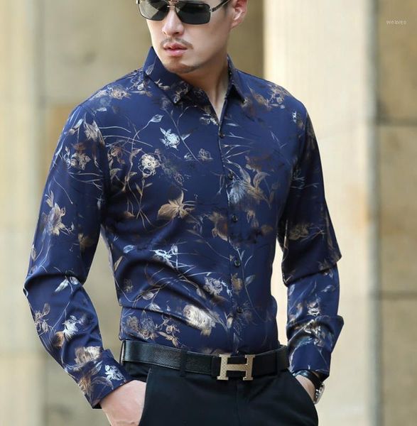 men's casual floral print shirt men fashion dark blue dress shirt long sleeve gentleman business shirts soft thin1, White;black
men's casual floral print shirt men fashion dark blue dress shirt long sleeve gentleman business shirts soft thin1, White;black