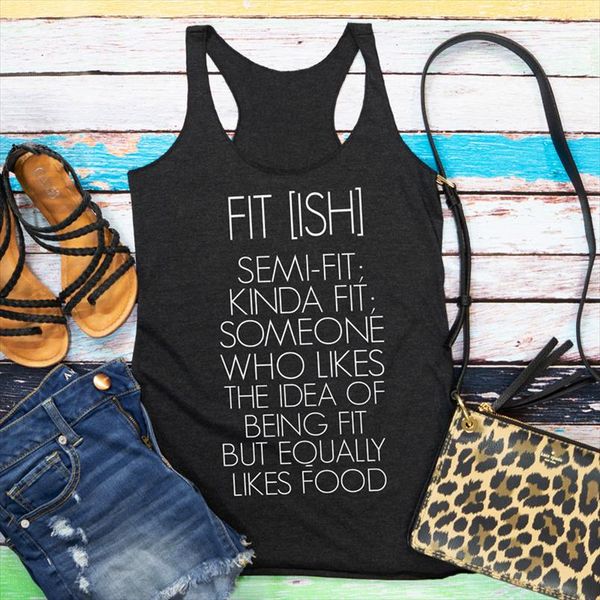 fit ish semi fit kinda fit someone who likes the idea of being but equality likes food tank women slogan gym, White
fit ish semi fit kinda fit someone who likes the idea of being but equality likes food tank women slogan gym, White