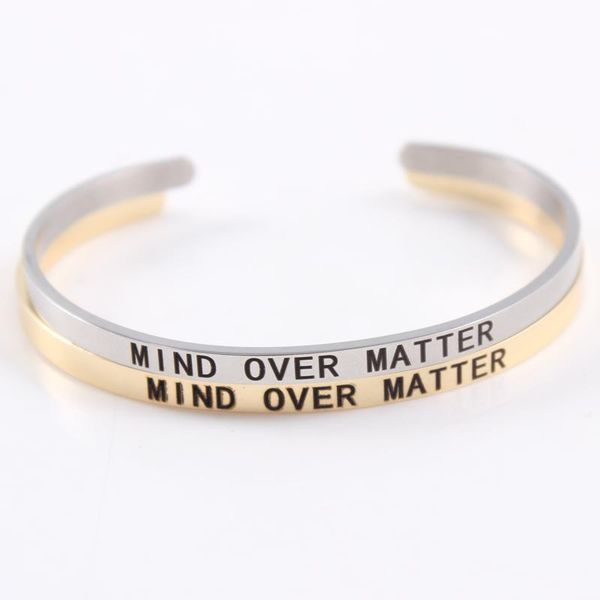 2020 горячие нержавеющей стали 316l с гравировкой mind over matter положительный вдохновенный quote манжета мантра браслет для женщин, Black
2020 горячие нержавеющей стали 316l с гравировкой mind over matter положительный вдохновенный quote манжета мантра браслет для женщин, Black