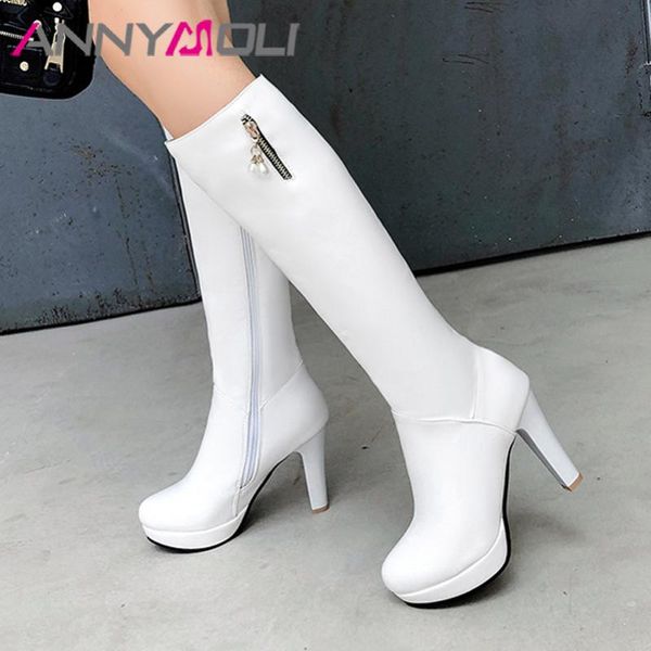 annymoli platform knee high boots extreme high heel woman boots stiletto heel long zip ladies shoes autumn winter white 43, Black
annymoli platform knee high boots extreme high heel woman boots stiletto heel long zip ladies shoes autumn winter white 43, Black