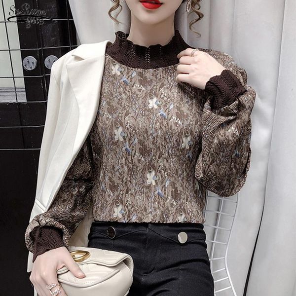 women's blouses & shirts korean pleated print vintage women floral casual puff sleeve shirt stand collar pullover mujer 12264, White
women's blouses & shirts korean pleated print vintage women floral casual puff sleeve shirt stand collar pullover mujer 12264, White