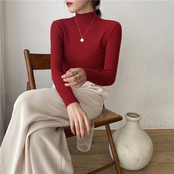 autumn winter turtleneck woman sweaters knitted solid color long sleeve slim was white fashion fall clothes for women's 2020, White;black
autumn winter turtleneck woman sweaters knitted solid color long sleeve slim was white fashion fall clothes for women's 2020, White;black