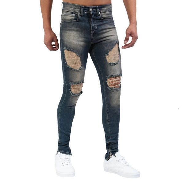 mens high street destroyed jeans with holes fashion streetwear ripped denim pants trousers torn distressed jeans washed, Blue
mens high street destroyed jeans with holes fashion streetwear ripped denim pants trousers torn distressed jeans washed, Blue