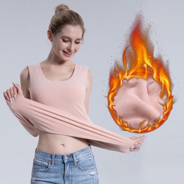women cashmere thermal vest plus size seamless bottoming thermo underwear stretchy slim fit sleeveless winter warm inner wear, Black;pink
women cashmere thermal vest plus size seamless bottoming thermo underwear stretchy slim fit sleeveless winter warm inner wear, Black;pink
