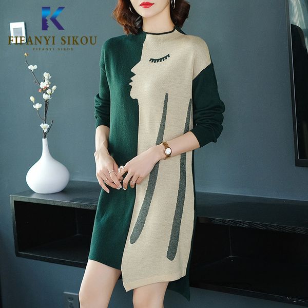 knitting sweater dress women autumn winter long sleeve o-neck elegant dress female loose elasticity warm knit dresses vestidos c1009
knitting sweater dress women autumn winter long sleeve o-neck elegant dress female loose elasticity warm knit dresses vestidos c1009