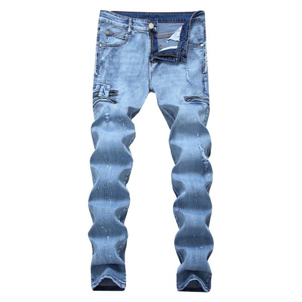 men's jeans 2021 men light blue with holes ultra-stretch youth straight slim ink decoration zipper
men's jeans 2021 men light blue with holes ultra-stretch youth straight slim ink decoration zipper