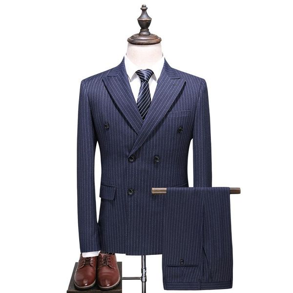 men's suits & blazers double breasted suit fashion slim vertical striped luxury wedding dress ultra formal, White;black
men's suits & blazers double breasted suit fashion slim vertical striped luxury wedding dress ultra formal, White;black