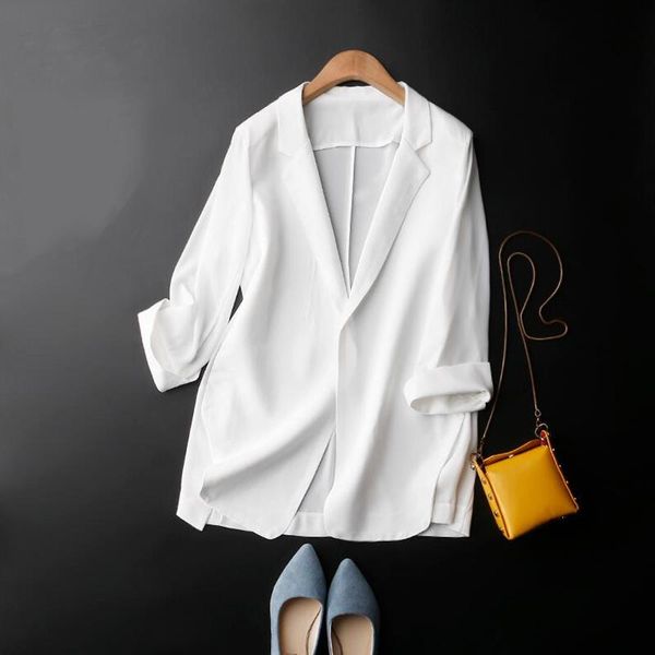 summer chiffon black blazer woman suit jacket fashion long sleeve loose casual solid coat office lady basic jacket cardigan, White;black
summer chiffon black blazer woman suit jacket fashion long sleeve loose casual solid coat office lady basic jacket cardigan, White;black