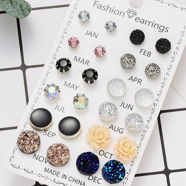 mixed 12 styles crystal earrings set month jan-dec piercing rhinestone round flower ball stud earring kit women jewelry, Golden;silver
mixed 12 styles crystal earrings set month jan-dec piercing rhinestone round flower ball stud earring kit women jewelry, Golden;silver