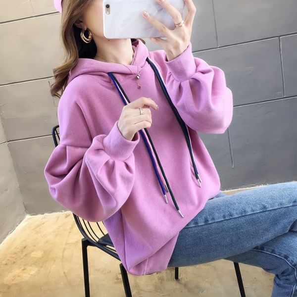 ixvff 2020 korean clothing solid color hooded casual large size coat sweater sweater women's style new women's student coat da8j5, Black 
ixvff 2020 korean clothing solid color hooded casual large size coat sweater sweater women's style new women's student coat da8j5, Black