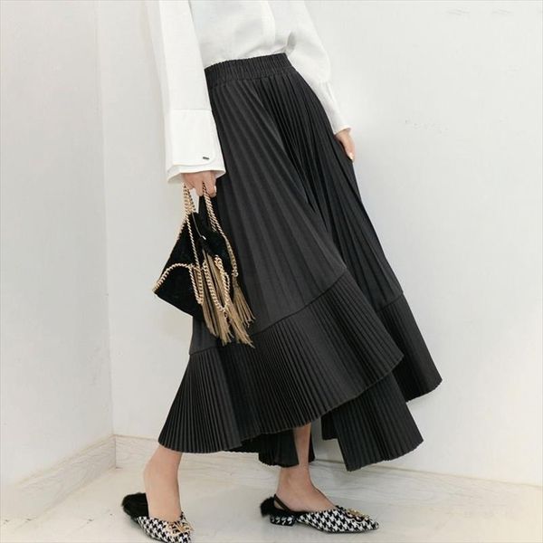 fashion irregular long skirt women autumn high waist ruffle pleated skirts laides black streetwear elegant spring jupe femme
fashion irregular long skirt women autumn high waist ruffle pleated skirts laides black streetwear elegant spring jupe femme