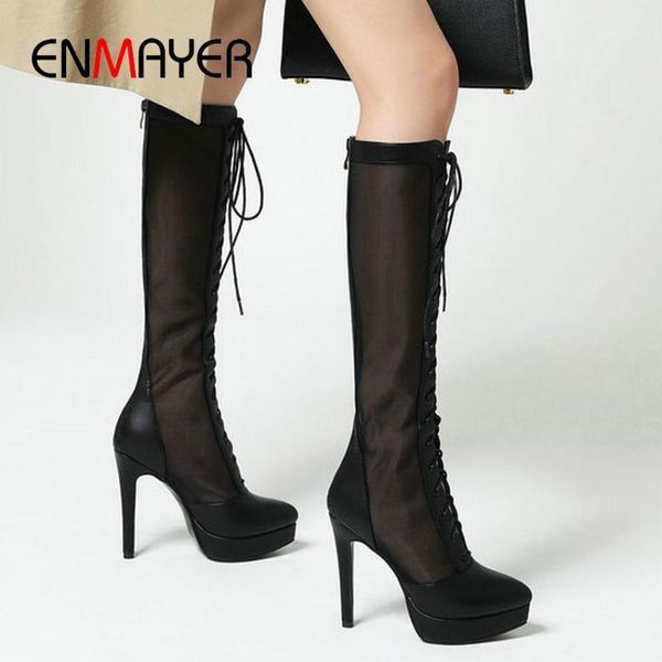 boots enmayer fashion lace-up round toe thin heels basic knee high 2021 women shoes patchwork size 34-431, Black
boots enmayer fashion lace-up round toe thin heels basic knee high 2021 women shoes patchwork size 34-431, Black