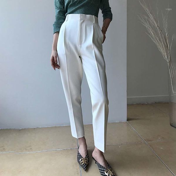 high waist pants women spring autumn ankle length women casual suit pencil pants trousers1, Black;white
high waist pants women spring autumn ankle length women casual suit pencil pants trousers1, Black;white
