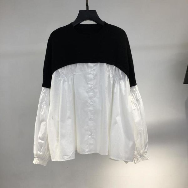 personality charm sufi 21 spring shoulder knitted waist shirt h157, White 
personality charm sufi 21 spring shoulder knitted waist shirt h157, White