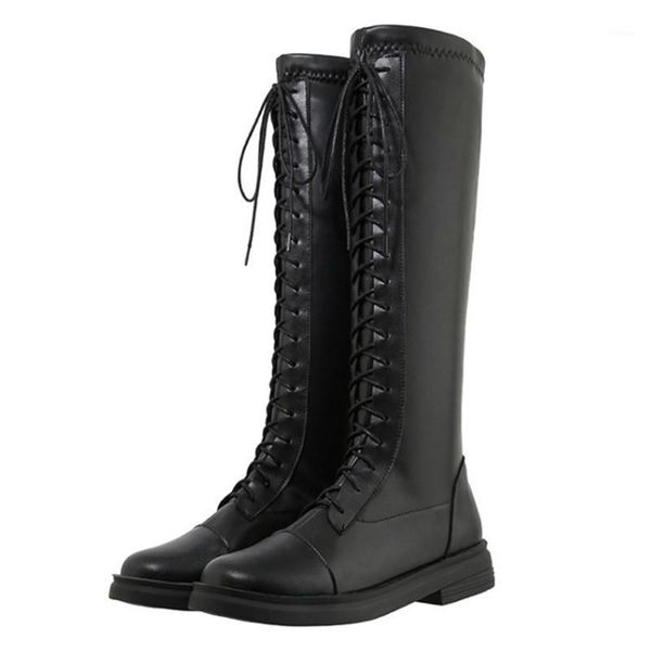 pxelena 2020 winter women riding knight boots low heels lace up round toe combat army knee high boots plus size 34-451, Black
pxelena 2020 winter women riding knight boots low heels lace up round toe combat army knee high boots plus size 34-451, Black