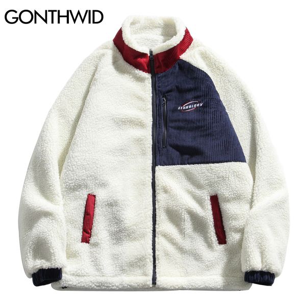 cotton padded thick jackets streetwear hip hop corduroy fleece color block patchwork full zip winter coats mens outwear, Black
cotton padded thick jackets streetwear hip hop corduroy fleece color block patchwork full zip winter coats mens outwear, Black