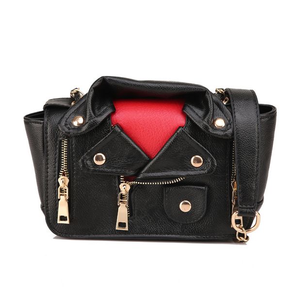 women jacket clothes handbag cool punk bag ladies crossbody bag with rivet black pink purse
women jacket clothes handbag cool punk bag ladies crossbody bag with rivet black pink purse