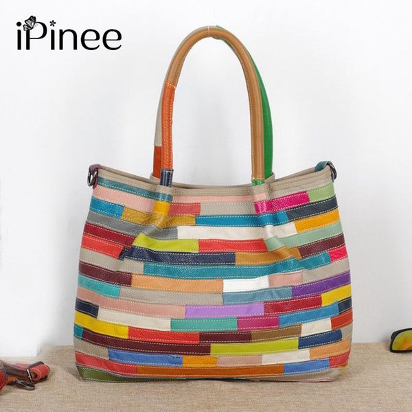 ipinee new 2020 fashion brand genuine leather women handbag europe and america cow leather shoulder bag casual women bag