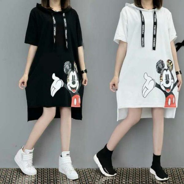 new arrival runway short sleeve hooded sweatshirt dress casual cartoon printed women femme oversize dresses vestidos, Black
new arrival runway short sleeve hooded sweatshirt dress casual cartoon printed women femme oversize dresses vestidos, Black