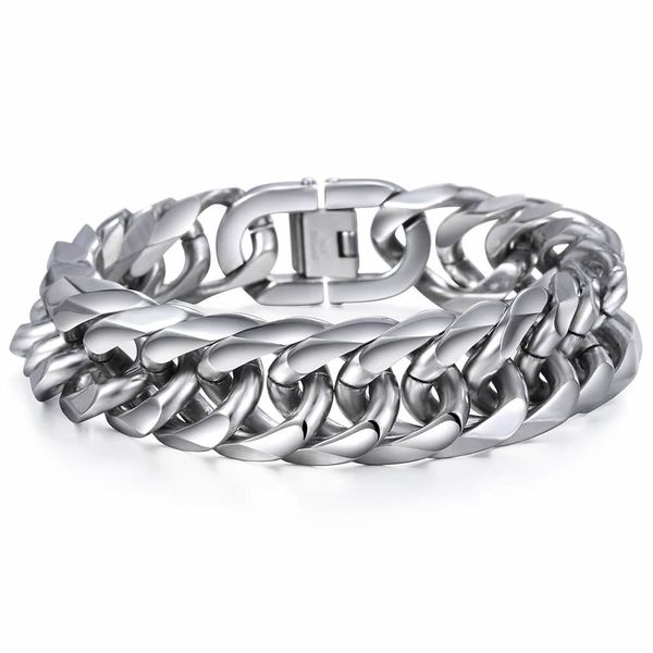 davieslee 18/22mm heavy men's bracelet curb cuban link silver color 316l stainless steel wristband male jewelry dlhb287 200928, Black
davieslee 18/22mm heavy men's bracelet curb cuban link silver color 316l stainless steel wristband male jewelry dlhb287 200928, Black