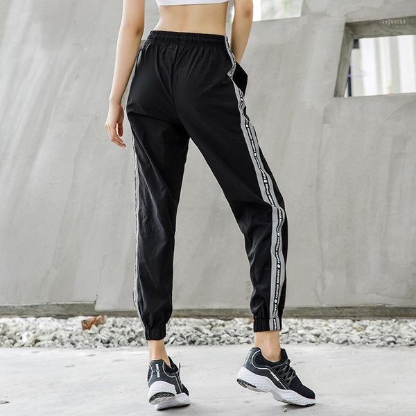 running pants reflective sports women's trousers quick dry fitness clothes yoga dance loose guard student night run1, Black;blue
running pants reflective sports women's trousers quick dry fitness clothes yoga dance loose guard student night run1, Black;blue