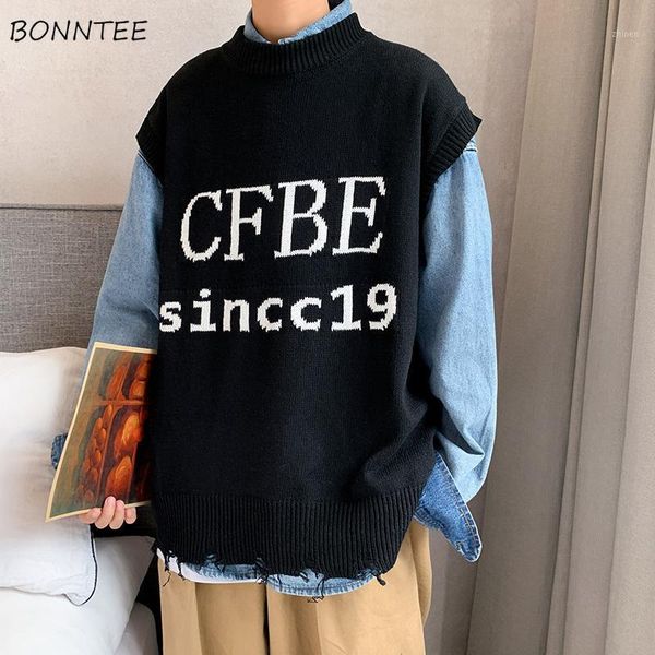 sweater vest men letter-embroidery ripped autumn-winter hong-kong style ins sleeveless sweaters knitted vests loose casual daily1, Black;white
sweater vest men letter-embroidery ripped autumn-winter hong-kong style ins sleeveless sweaters knitted vests loose casual daily1, Black;white