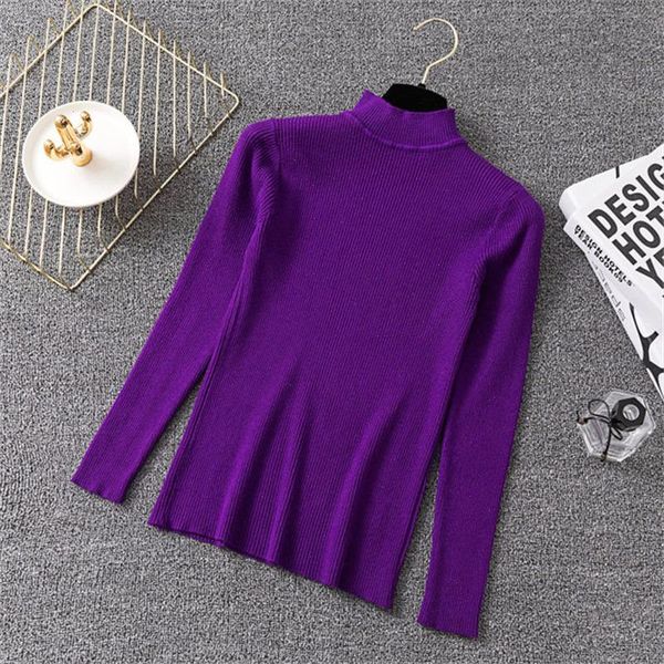 korea autumn winter purple half turtleneck slim elastic pullovers sweaters women solid bottoming knitted sweater female jumper, White;black
korea autumn winter purple half turtleneck slim elastic pullovers sweaters women solid bottoming knitted sweater female jumper, White;black