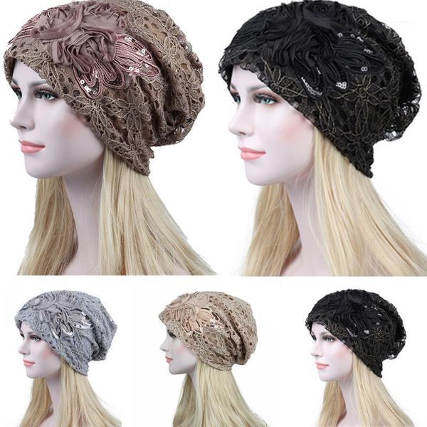 beanie/skull caps fashion womens lace sequined paillette flower skullies hats female muslim stretch turban hat beanies chemo cap wrap cover, Blue;gray
beanie/skull caps fashion womens lace sequined paillette flower skullies hats female muslim stretch turban hat beanies chemo cap wrap cover, Blue;gray