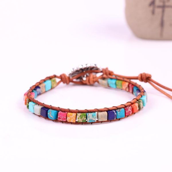 handmade chakra bracelets jewelry boho multicolor natural stone beads couple leather wrap bracelet friendship gift, Black
handmade chakra bracelets jewelry boho multicolor natural stone beads couple leather wrap bracelet friendship gift, Black