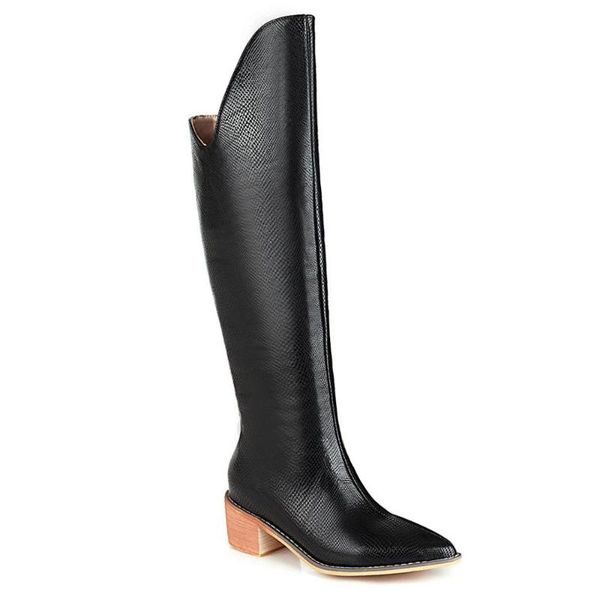 boots multi-color thick-heeled snake print knee-length with wood grain sole dark blue thick plush v-pointed toe shoes, Black
boots multi-color thick-heeled snake print knee-length with wood grain sole dark blue thick plush v-pointed toe shoes, Black