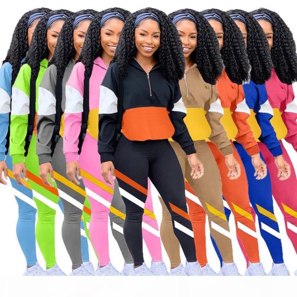 women tracksuits two pieces set multi color line stitching splicing leisure sports suits ladies new fashion casual outfits sportwear 2020, White
women tracksuits two pieces set multi color line stitching splicing leisure sports suits ladies new fashion casual outfits sportwear 2020, White