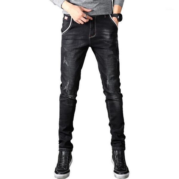men's jeans men's simple slim version of the elastic denim pants causal trousers1, Blue