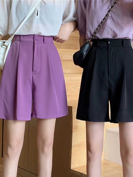 women's fashion pockets loose straight shorts stylish purple high waist zipper fly ladies short summer, White;black
women's fashion pockets loose straight shorts stylish purple high waist zipper fly ladies short summer, White;black