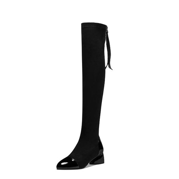 elegant patchwork genuine leather shoes woman 2020 winter high heels over the knee boots women office lady working long shoes, Black
elegant patchwork genuine leather shoes woman 2020 winter high heels over the knee boots women office lady working long shoes, Black