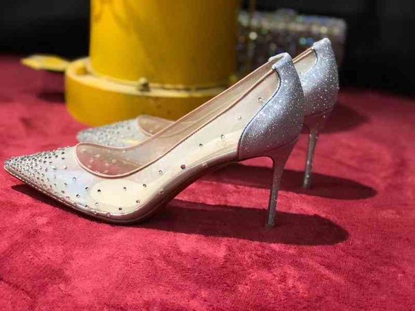 wedding dress party women pumps pointed toe red bottom women's shoes follies strass high heels mesh & crystal stiletto heel eu43, Black
wedding dress party women pumps pointed toe red bottom women's shoes follies strass high heels mesh & crystal stiletto heel eu43, Black