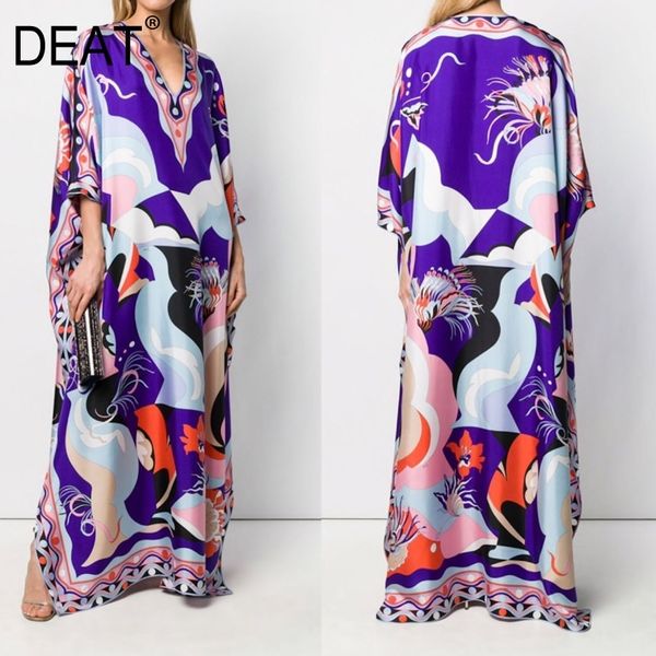 [deat bohemian style dress women v-neck batwing sleeve printed splid side knitted silk elastic loose fashion tide aw96211s y200805, Black;pink
[deat bohemian style dress women v-neck batwing sleeve printed splid side knitted silk elastic loose fashion tide aw96211s y200805, Black;pink