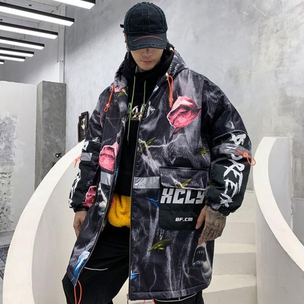 camouflage graffiti printed mid-length hooded jacket men's winter european and american allover loose kg-673, Black;brown
camouflage graffiti printed mid-length hooded jacket men's winter european and american allover loose kg-673, Black;brown