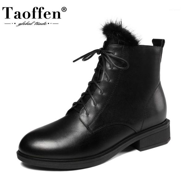 taoffen real leather women snow boots cross strap warm fur winter shoes woman zip plush ankle boot fashion footwear size 34-411, Black
taoffen real leather women snow boots cross strap warm fur winter shoes woman zip plush ankle boot fashion footwear size 34-411, Black