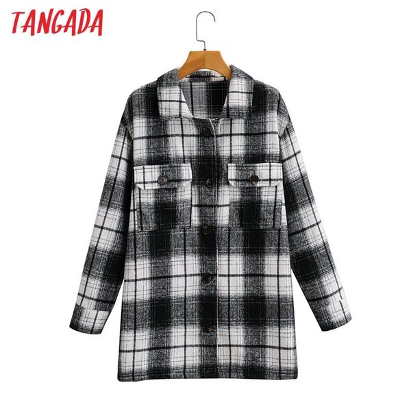 tangada women plaid woolen coats jacket loose long sleeves pocket 2020 ladies elegant autumn winter coat sy274, Black
tangada women plaid woolen coats jacket loose long sleeves pocket 2020 ladies elegant autumn winter coat sy274, Black