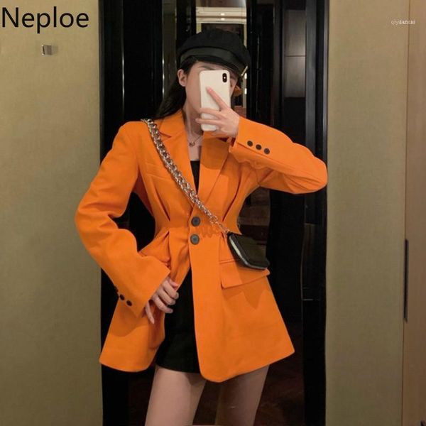 neploe 2020 women korean fashion loose casual button suit spring women slim solid color long notched collar blazer 4987711, White;black
neploe 2020 women korean fashion loose casual button suit spring women slim solid color long notched collar blazer 4987711, White;black
