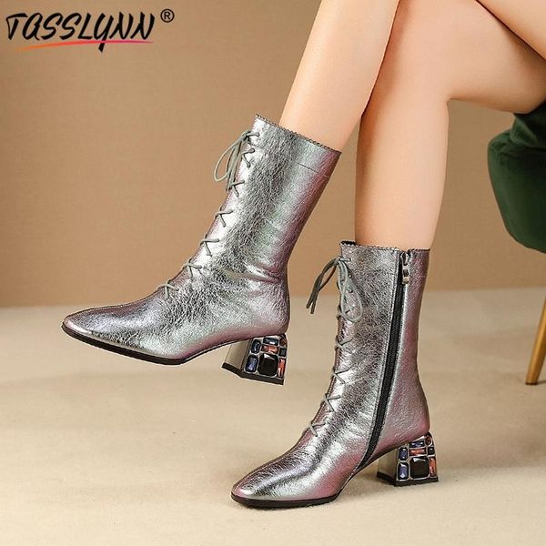 tasslynn 2020 party cow leather women shoes shining motorcycle boots for women square toe crystal heel mid-calf boots size 42, Black
tasslynn 2020 party cow leather women shoes shining motorcycle boots for women square toe crystal heel mid-calf boots size 42, Black