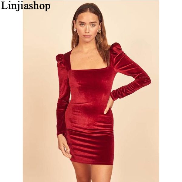 casual dresses vintage velvet red dress women square collar long sleeve mini party slim sheath vestidos mujer birthday, Black;gray
casual dresses vintage velvet red dress women square collar long sleeve mini party slim sheath vestidos mujer birthday, Black;gray